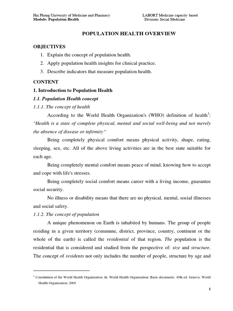 Understanding Population Health Concepts | PDF | Human Development ...