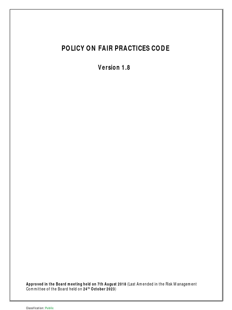 Fair Practices Code for Loan Processing | PDF | Loans | Interest