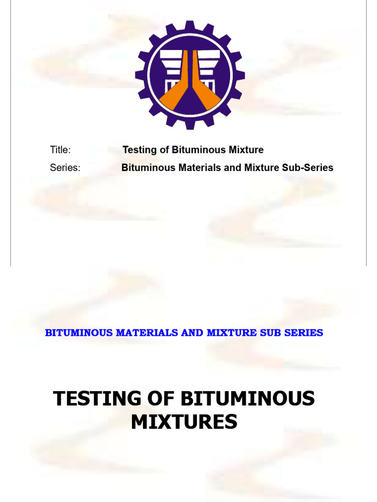Bituminous Mixture Testing Procedures | PDF | Road Surface | Centrifuge