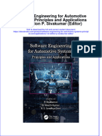 Download ebook Software Engineering For Automotive Systems Principles And Applications 1St Edition P Sivakumar Editor online pdf all chapter docx epub 