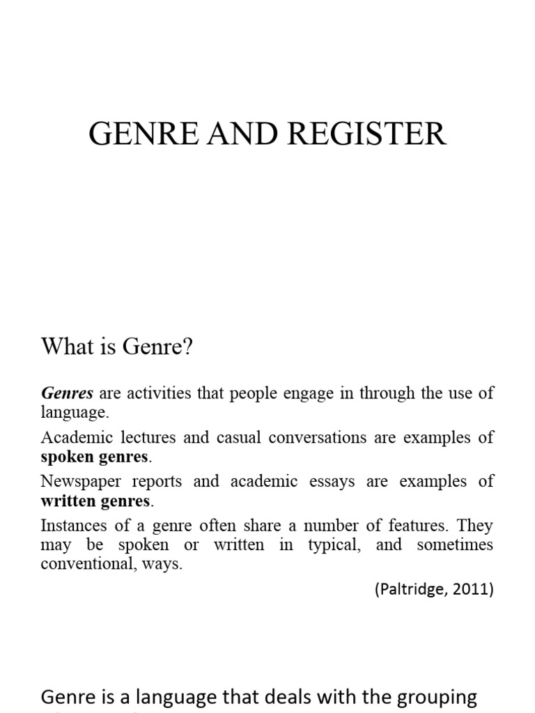 Meet 2 Genre and Register | PDF | Genre | Human Communication