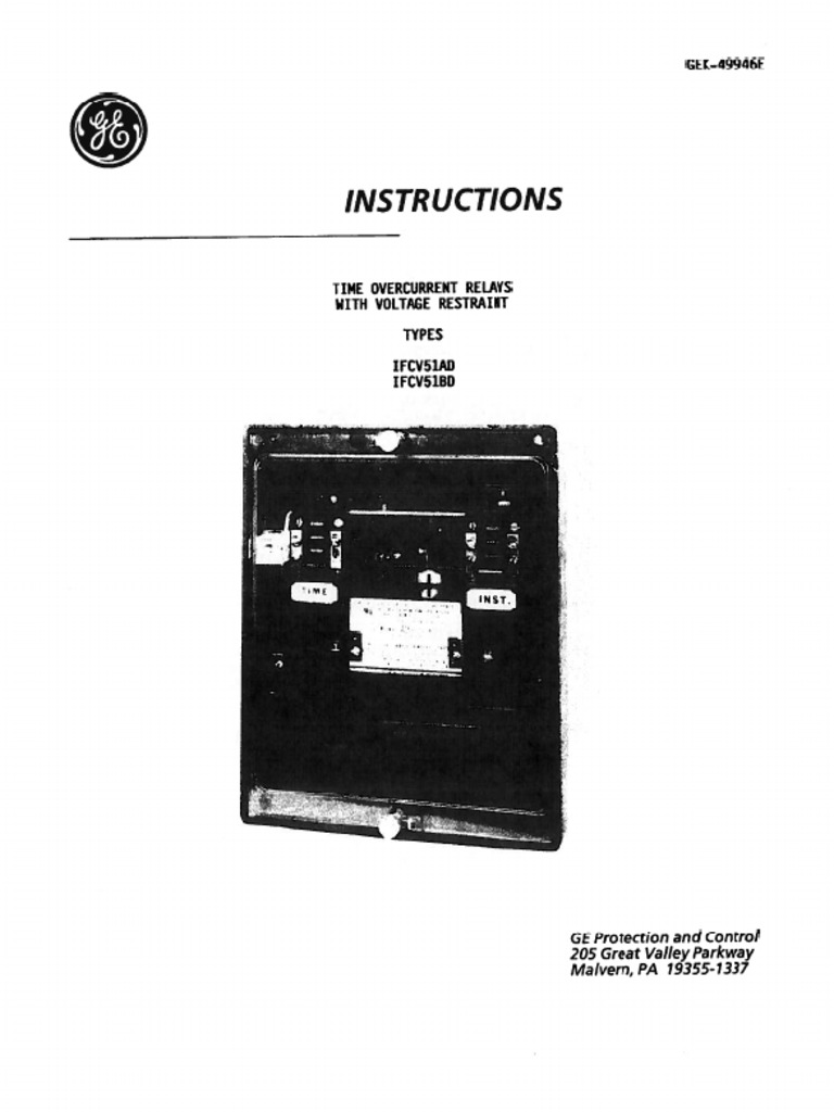 Time Overcurrent Relays Guide | PDF | Relay | Transformer