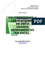 Valoraciones y liquidaciones de obra con excel