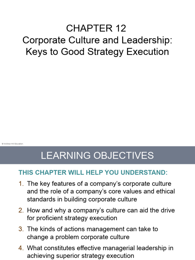 Corporate Culture's Role in Strategy Execution | PDF | Organizational ...