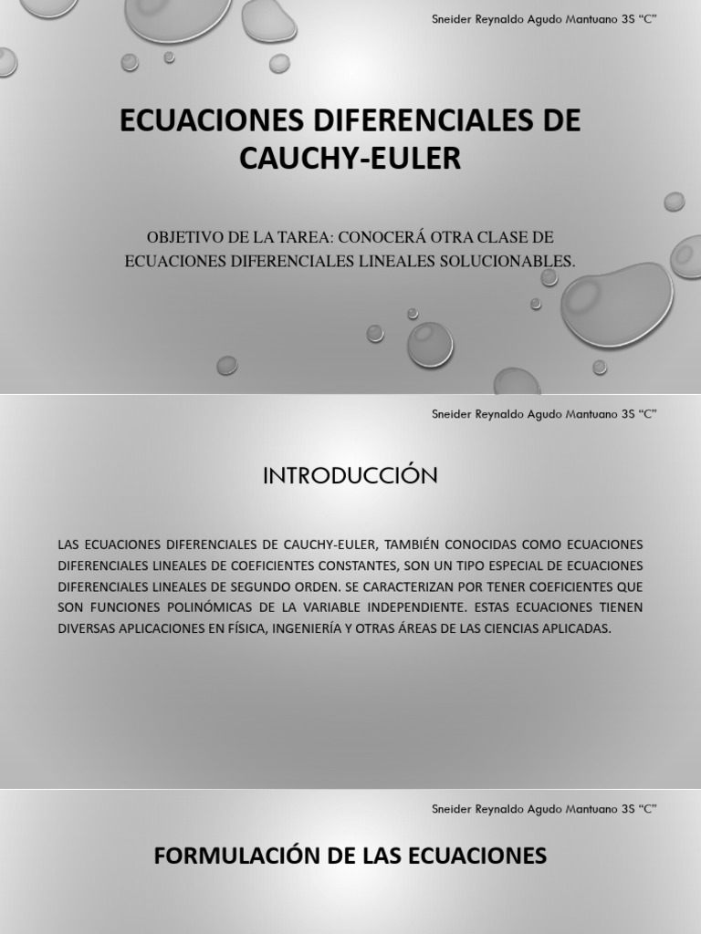 Ecuaciones diferenciales de cauchy euler pdf ecuaciones
