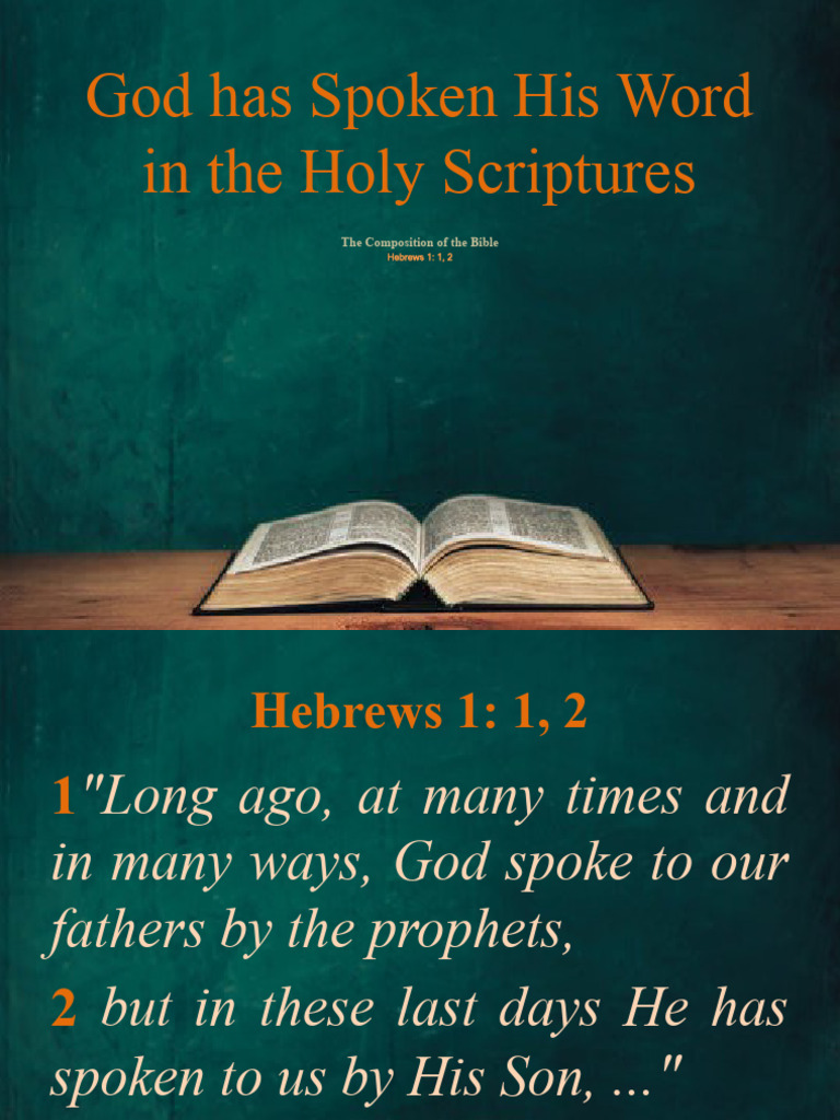 God Has Spoken His Word in The Holy Scriptures | PDF | Prophet | Adam