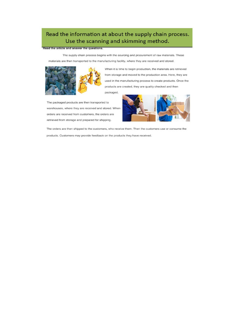Supply Chain Process Steps Table | PDF