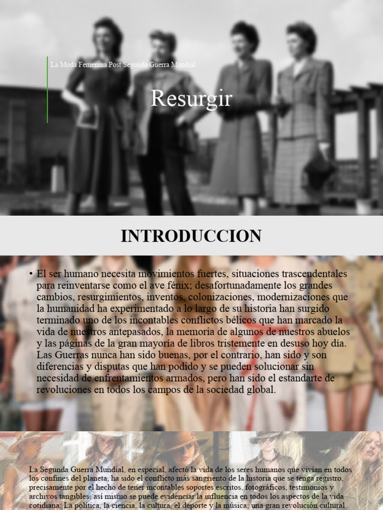 La Moda Femenina Post Segunda Guerra Mundial | PDF | Moda