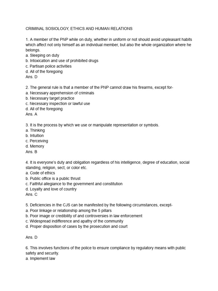 Criminal Sociology and Ethics in Policing | PDF | Crimes | Crime & Violence