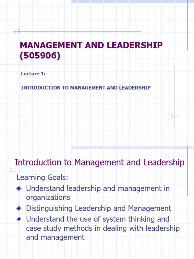 Introduction to Management and Leadership | PDF | Leadership | Power ...