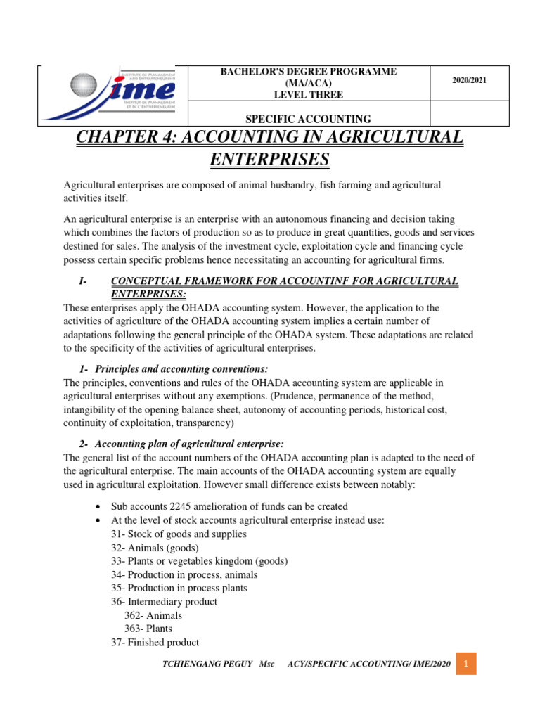 Accounting for Agricultural Enterprises | PDF | Depreciation | Debits ...