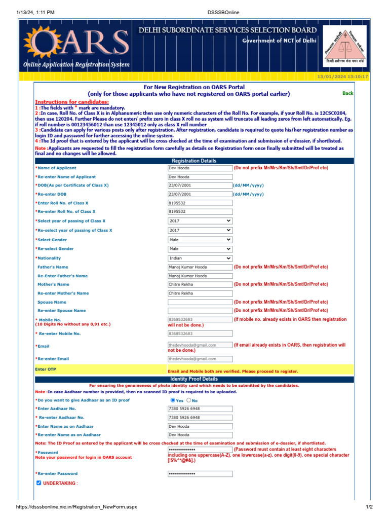DSSSB Online Registration Instructions | PDF | Password | Applications ...