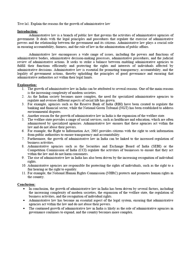 Administrative Law - 3 Year LLB | PDF | Separation Of Powers | Injunction