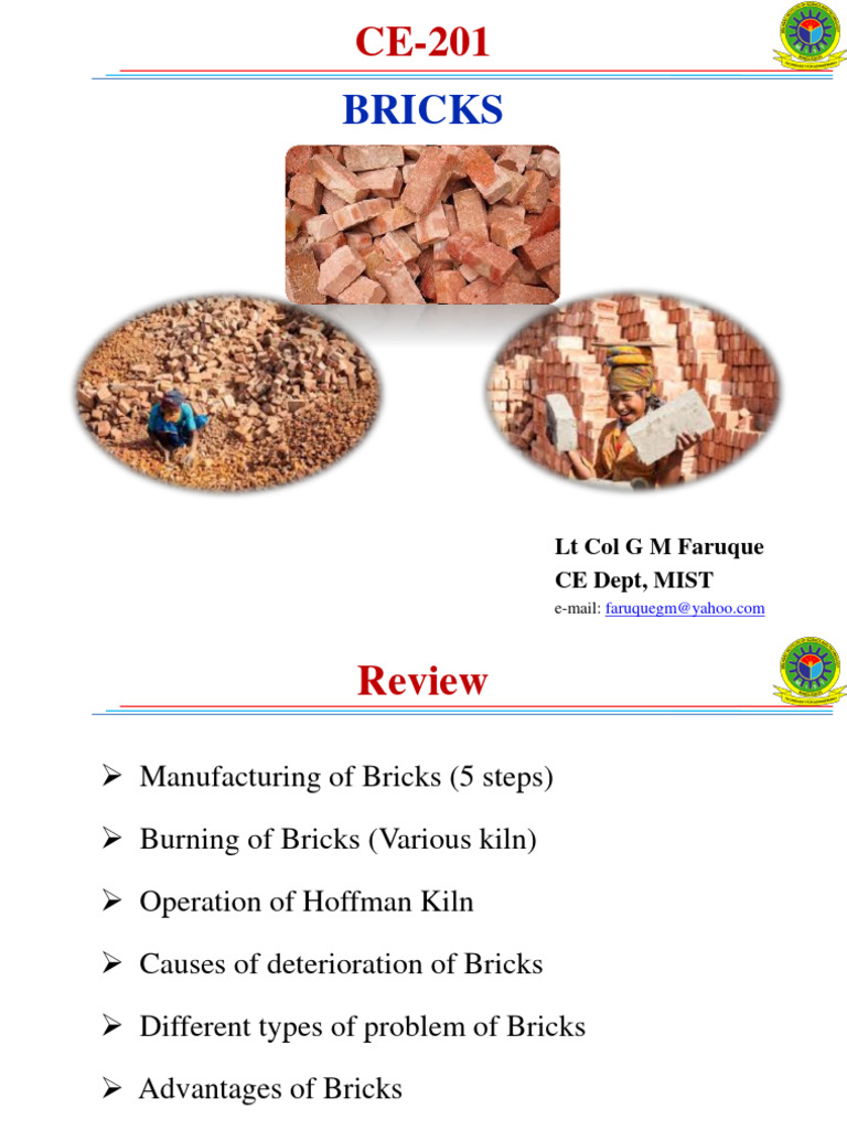 Lec-3 - CE 201 - Bricks@CE-21 - 2020 | PDF | Brick | Pascal (Unit)