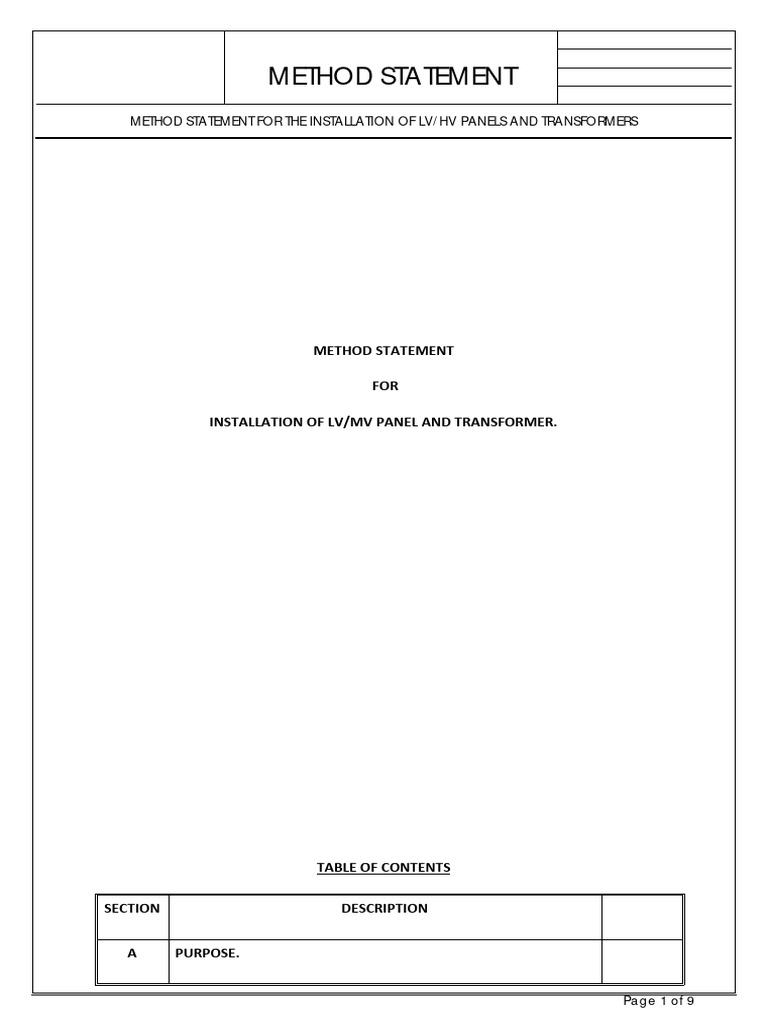 Installation Method for LV/HV Transformers | PDF | Transformer ...