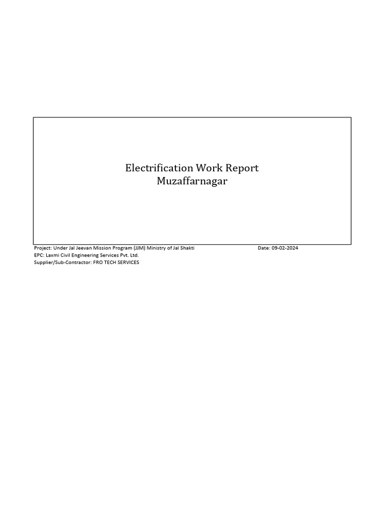 Electrification Work Report | PDF | Wire | Manufactured Goods