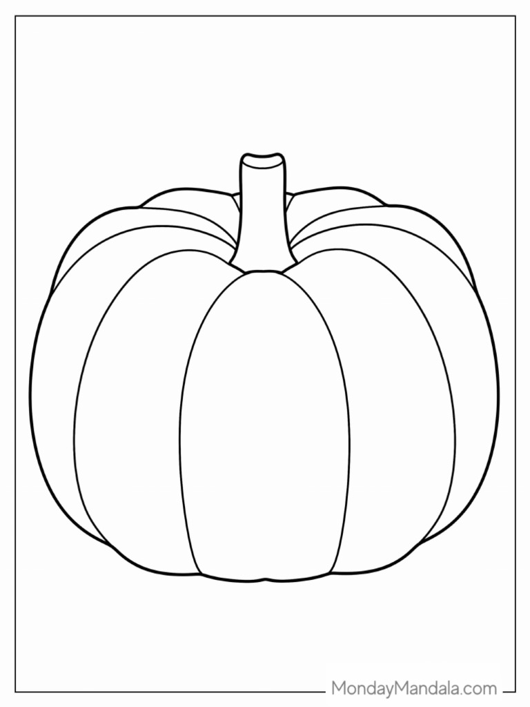 Easy Pumpkin Coloring Page and Template for Kids | PDF