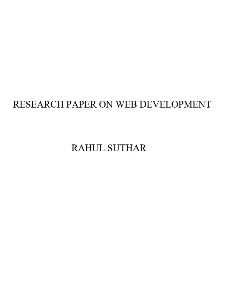 Webtech Research Paper | PDF | Java Script | Web Development