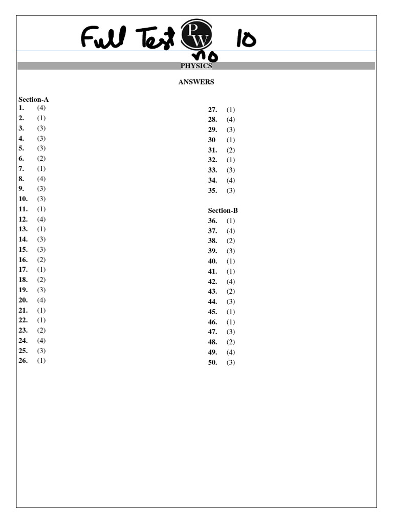 AIM TEST SERIES TEST 20 Export | PDF