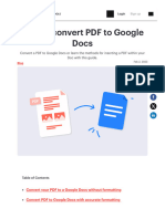How To Convert PDF To Google Docs