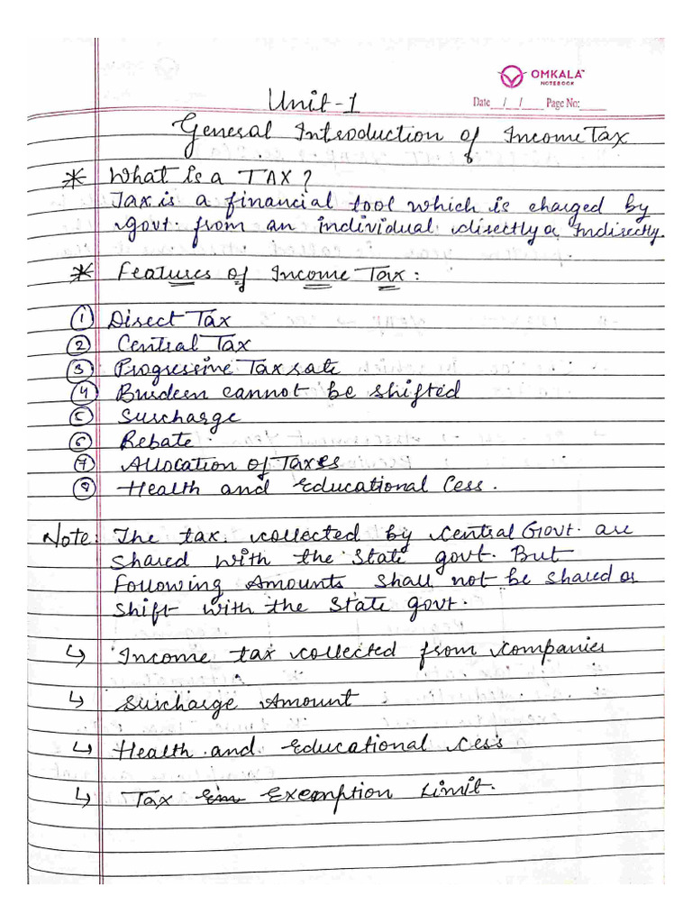 Income Tax Introduction | PDF