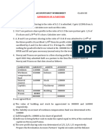 admission of a partner worksheet