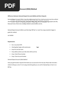 Demand Deposit Account DDA Method by Box