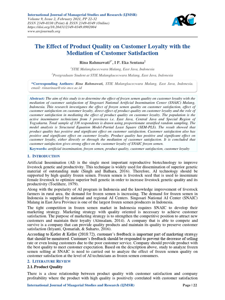 Product Quality's Impact on Customer Loyalty | PDF | Customer ...