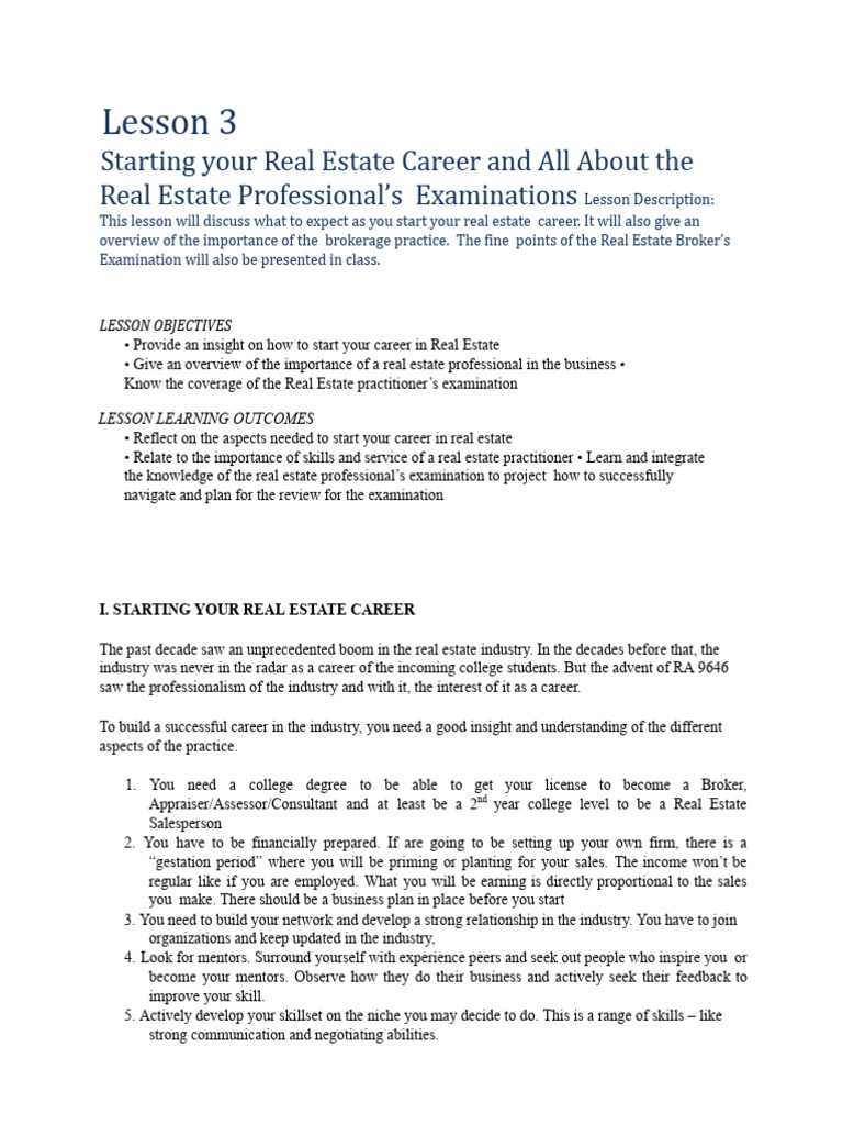 Starting Your Real Estate Career | PDF | Real Estate Appraisal
