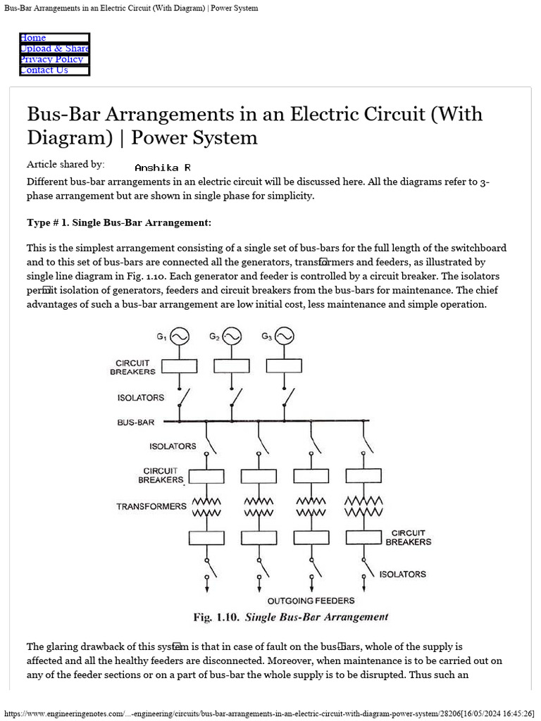 Bus Bar Arrangements in Substations | PDF | Electrical Substation ...