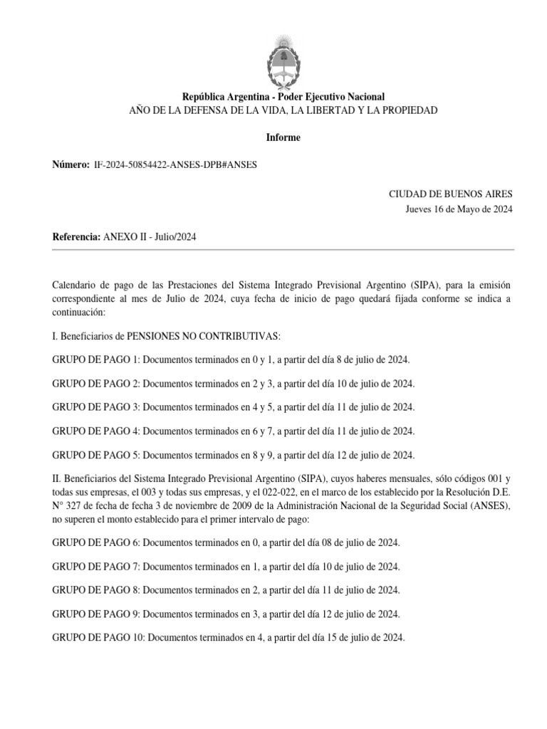 Anses: Cronograma de Pagos de Julio de 2024 para Jubilados y ...