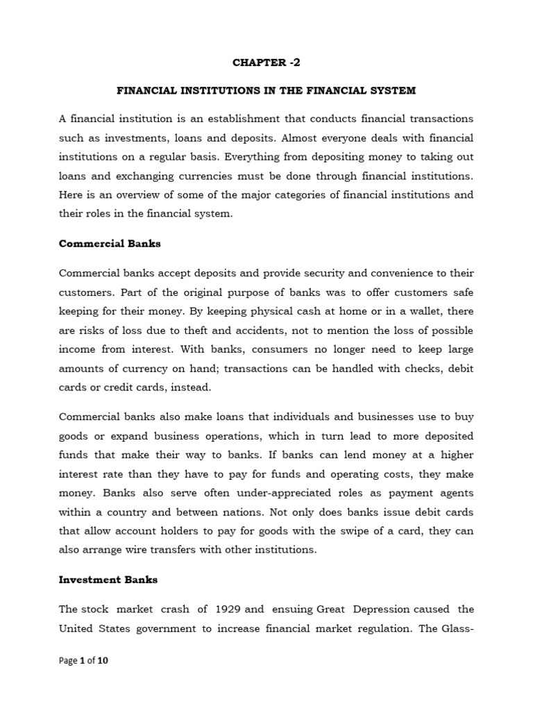Chapter - 2 Fi | PDF | Investment Banking | Banks