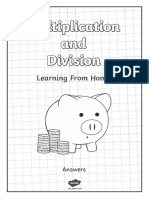 Maths - Multiplication & Division Pack Answers