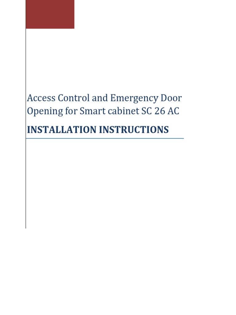 Installation Instructions of Access Control For SC-26-AC | PDF | Drill ...