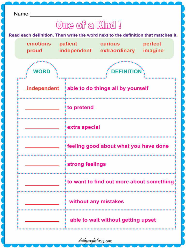 Vocabulary Definition | PDF