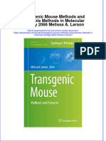 Transgenic Mouse Methods and Protocols Methods in Molecular Biology 2066 Melissa A Larson Online Ebook Texxtbook Full Chapter PDF