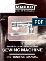 Emdeko Zig Zag Sewing Machine Instruction Manual