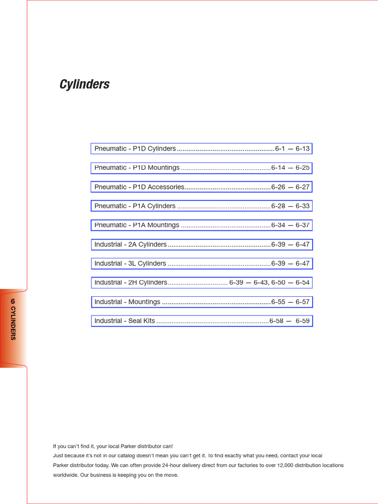 P1D Pneumatic Cylinder Specifications | PDF | Piston | Mechanical ...