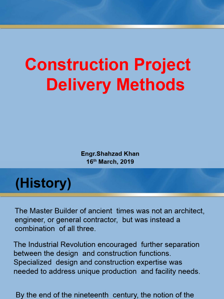 Project Delivery Method May 2018 - 1 | PDF | Construction Management ...