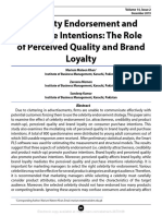 Celebrity Endorsement and Purchase Intentions: The Role of Perceived Quality and Brand Loyalty