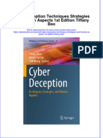 Full Ebook of Cyber Deception Techniques Strategies and Human Aspects 1St Edition Tiffany Bao Online PDF All Chapter