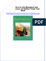 Full Biostatistics For The Biological and Health Sciences 1St Edition Triola Test Bank Online PDF All Chapter