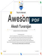 Google - Interland - Akesh Yuvarajan - Certificate - of - Awesomeness