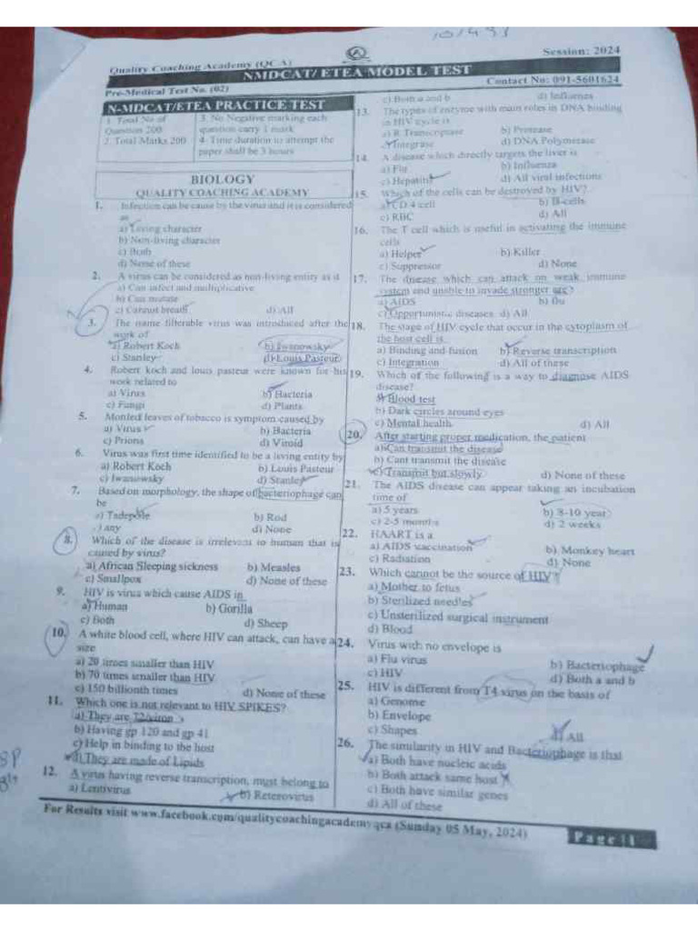Qca Test 5th May 2024 With Explanation By Dr Zee Pdf