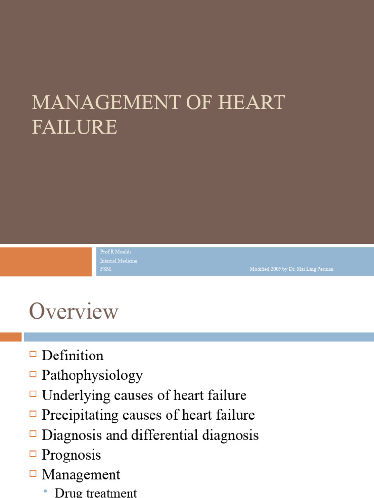 Management of Heart Failure | PDF | Heart | Myocardial Infarction