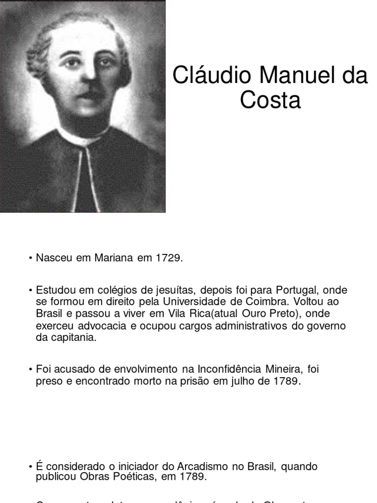 Cláudio Manuel da Costa: Vida e Obra | PDF | Poesia