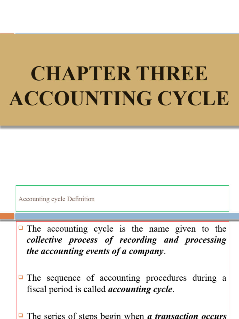 Chapter 3 Accounting Cycle | PDF | Debits And Credits | Deferral