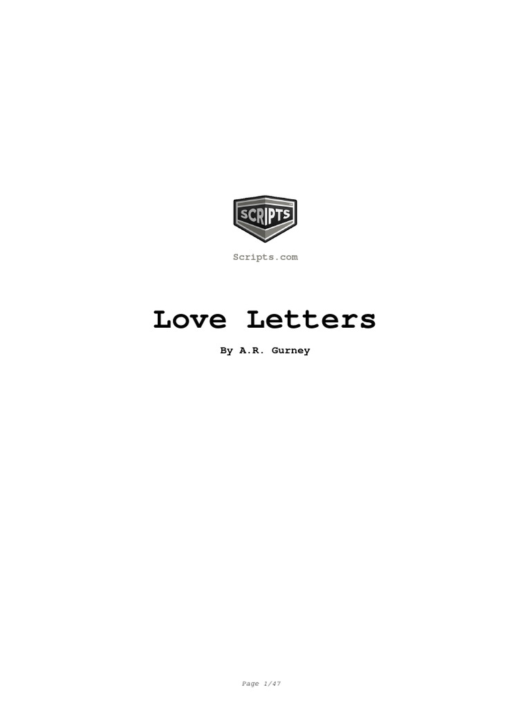 Love Letters by A.R. Gurney Script | PDF