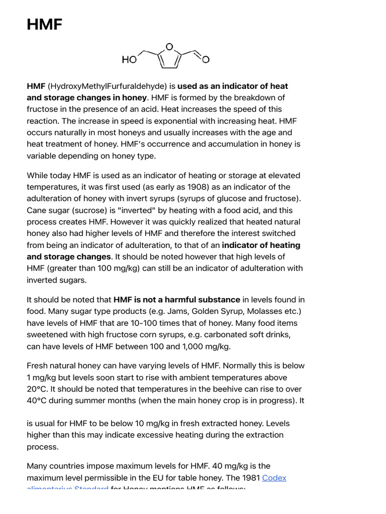 Hmf heat and storage changes in honey airborne honey download