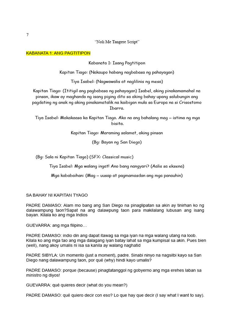 Noli Me Tangere Complete Script | PDF